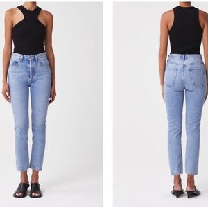 AGOLDE Riley High Rise Straight Crop Jeans in Renewal size 24